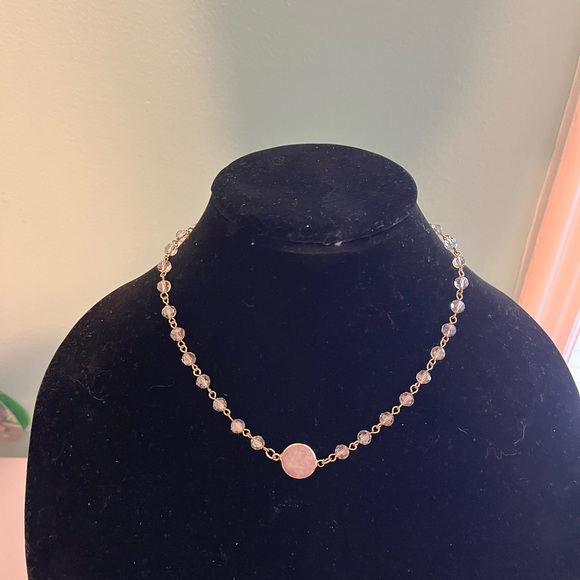 Anthropologie Jewelry - Anthropologie Pink Stone and GoldTone Necklace